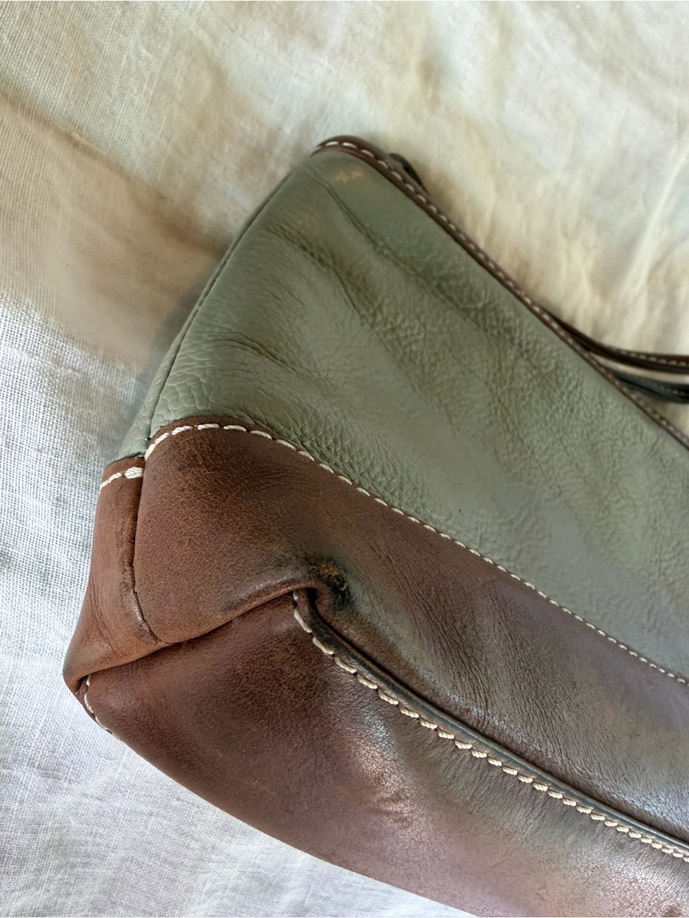 Latico Leather Wristlet – Sage Green and Brown - Picture 6 of 11